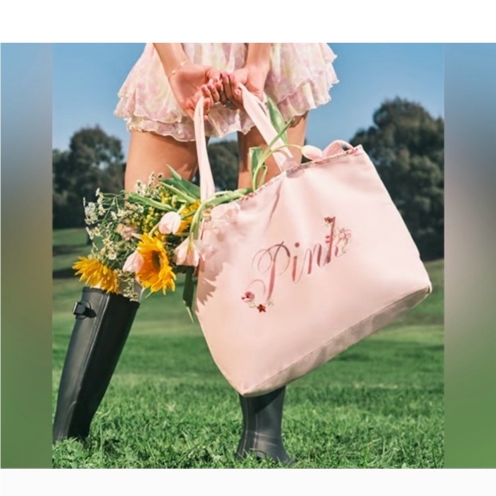 Victoria's Secret Pink Embroidered Tote - Picture 3 of 4
